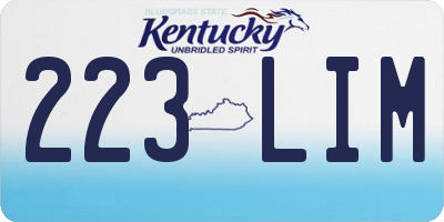 KY license plate 223LIM