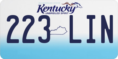 KY license plate 223LIN
