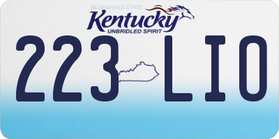 KY license plate 223LIO