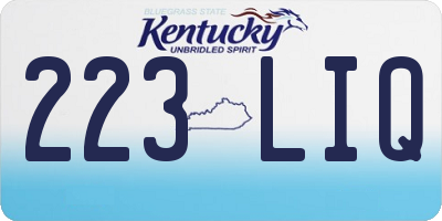 KY license plate 223LIQ