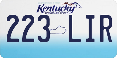 KY license plate 223LIR