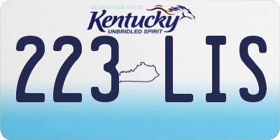 KY license plate 223LIS