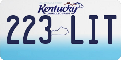 KY license plate 223LIT