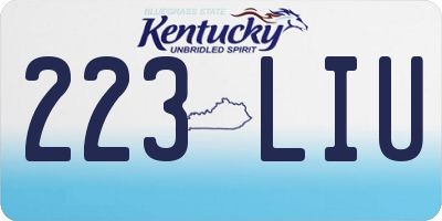 KY license plate 223LIU