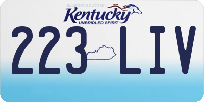 KY license plate 223LIV