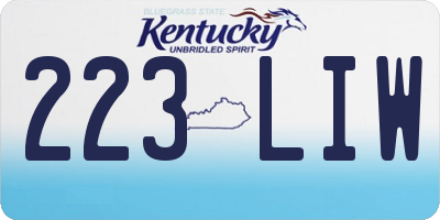 KY license plate 223LIW