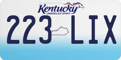 KY license plate 223LIX