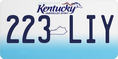 KY license plate 223LIY