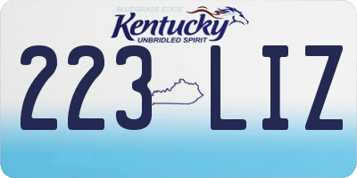 KY license plate 223LIZ