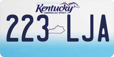 KY license plate 223LJA