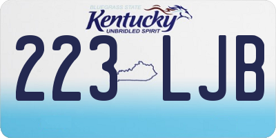 KY license plate 223LJB