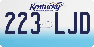 KY license plate 223LJD
