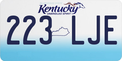 KY license plate 223LJE