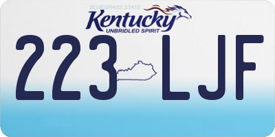 KY license plate 223LJF