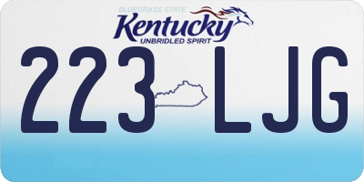 KY license plate 223LJG