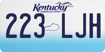 KY license plate 223LJH