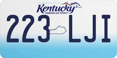 KY license plate 223LJI
