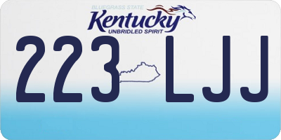 KY license plate 223LJJ