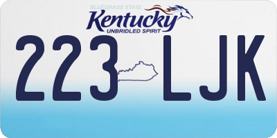 KY license plate 223LJK