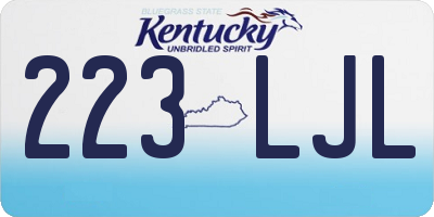 KY license plate 223LJL