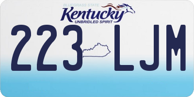 KY license plate 223LJM