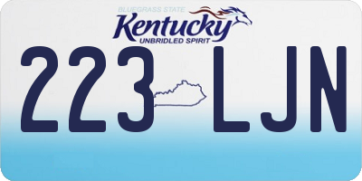 KY license plate 223LJN