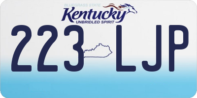 KY license plate 223LJP