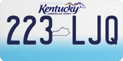 KY license plate 223LJQ