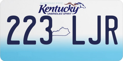 KY license plate 223LJR