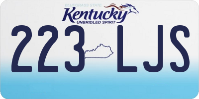 KY license plate 223LJS