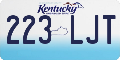 KY license plate 223LJT