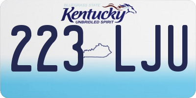 KY license plate 223LJU