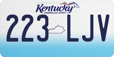 KY license plate 223LJV