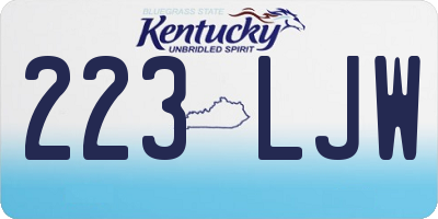 KY license plate 223LJW