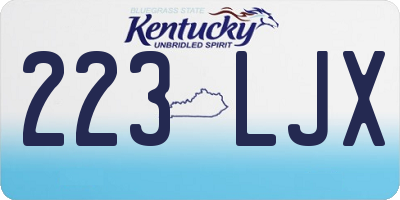 KY license plate 223LJX