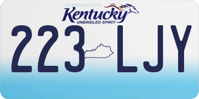 KY license plate 223LJY