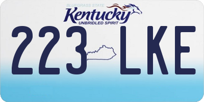 KY license plate 223LKE