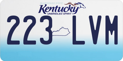 KY license plate 223LVM