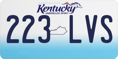 KY license plate 223LVS