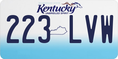 KY license plate 223LVW
