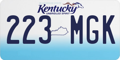 KY license plate 223MGK