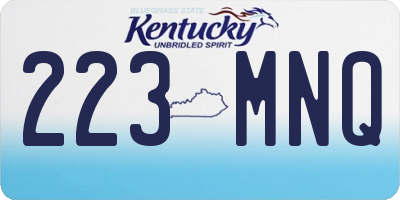 KY license plate 223MNQ