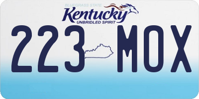 KY license plate 223MOX