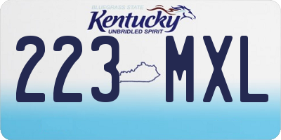 KY license plate 223MXL