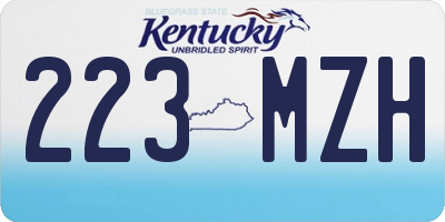 KY license plate 223MZH
