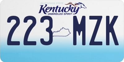 KY license plate 223MZK