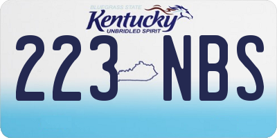 KY license plate 223NBS