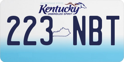 KY license plate 223NBT