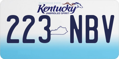 KY license plate 223NBV