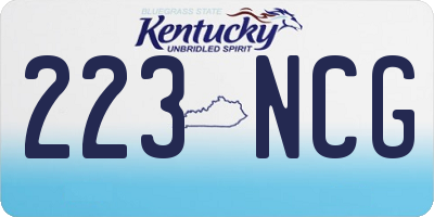 KY license plate 223NCG